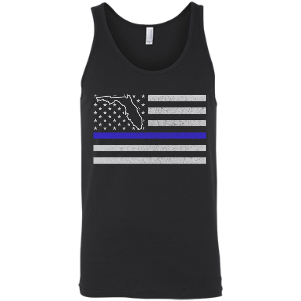 Florida Thin Blue Line Police State-T-Shirt & Hoodie-Unisex Tank-Black