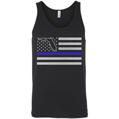 Florida Thin Blue Line Police State-T-Shirt & Hoodie-Unisex Tank-Black