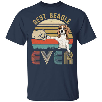 Vintage Best Beagle Dad Ever Bump Fit Funny Dad Gifts-T-Shirt & Hoodie-Classic T-Shirt-Navy
