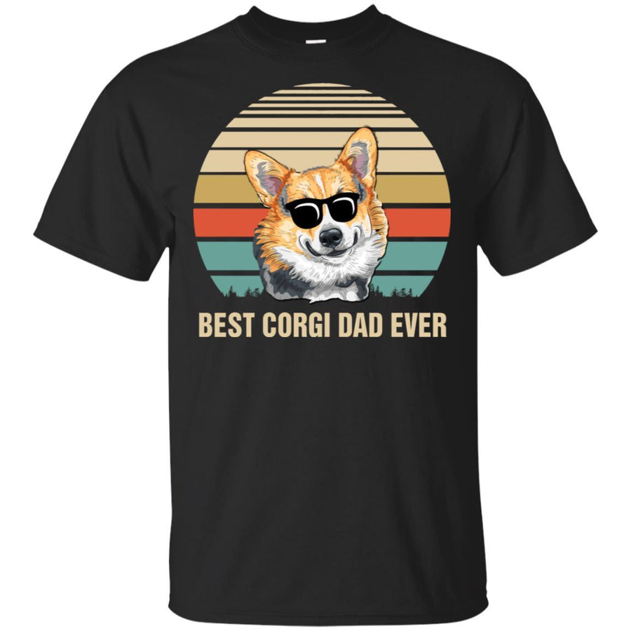 Vintage Corgi Dad Gifts Best Corgi Dad Ever-T-Shirt & Hoodie-Classic T-Shirt-Black