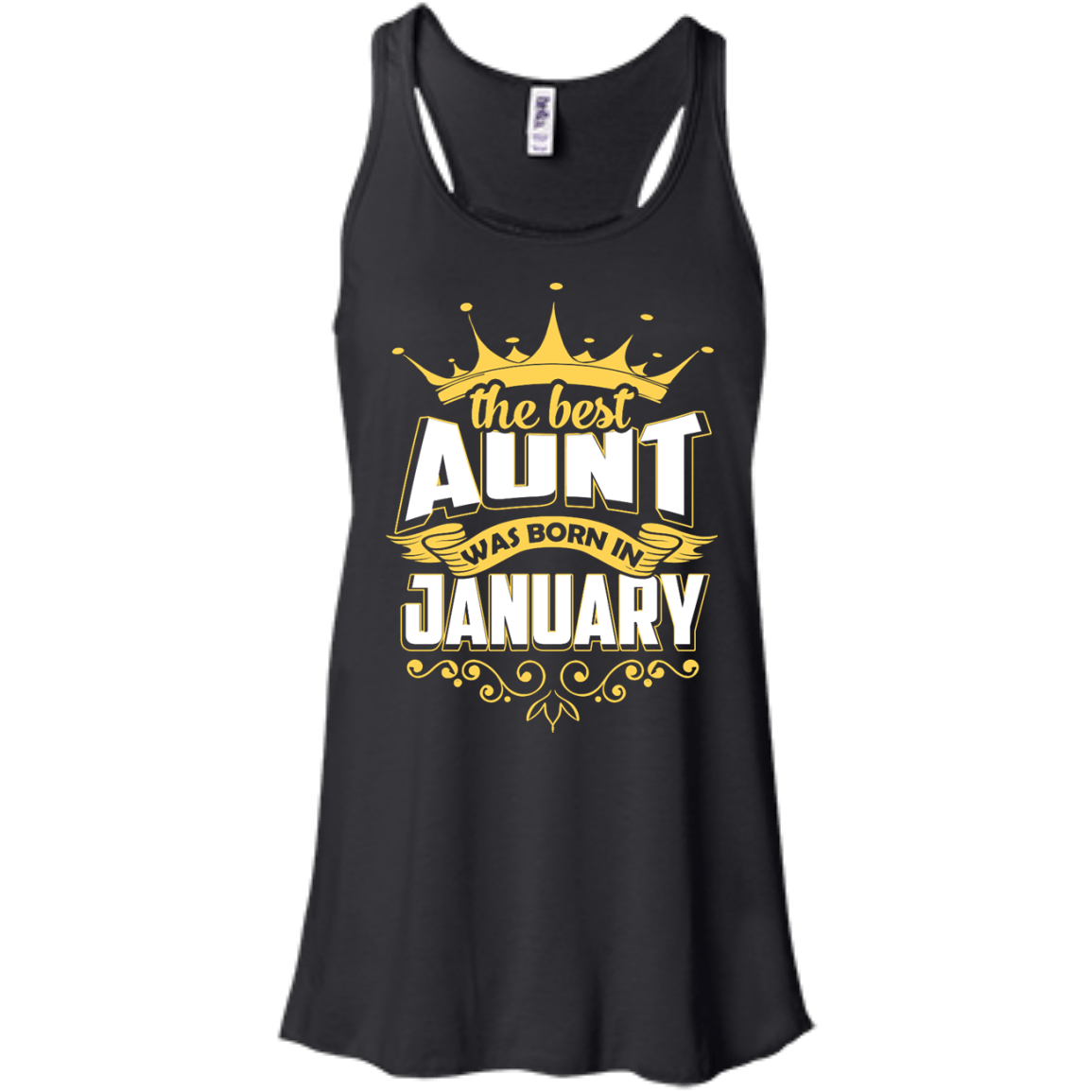 The Best Aunt Was Born In January-T-Shirt & Hoodie-Women's Flowy Racerback Tank-Black
