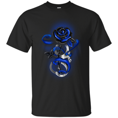 Rose tattoo Police Thin Blue Line-T-Shirt & Hoodie-Classic T-Shirt-Black