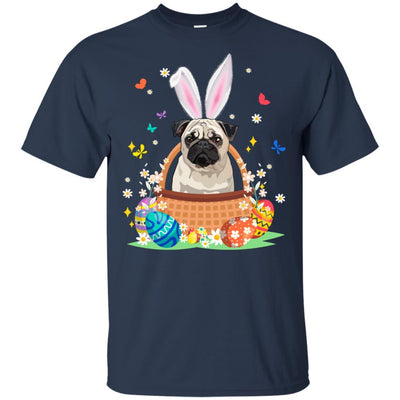 Pug Bunny Hat Rabbit Easter Eggs-T-Shirt & Hoodie-Classic T-Shirt-Navy