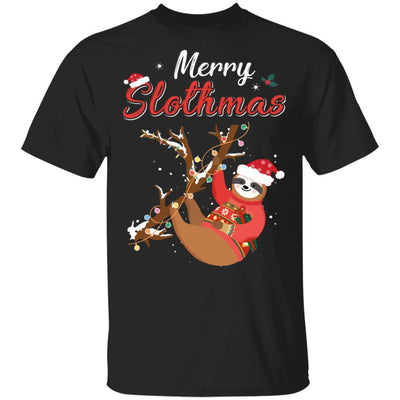 Merry Slothmas Christmas Pajama For Sloth Lovers-T-Shirt & Hoodie-Classic T-Shirt-Black