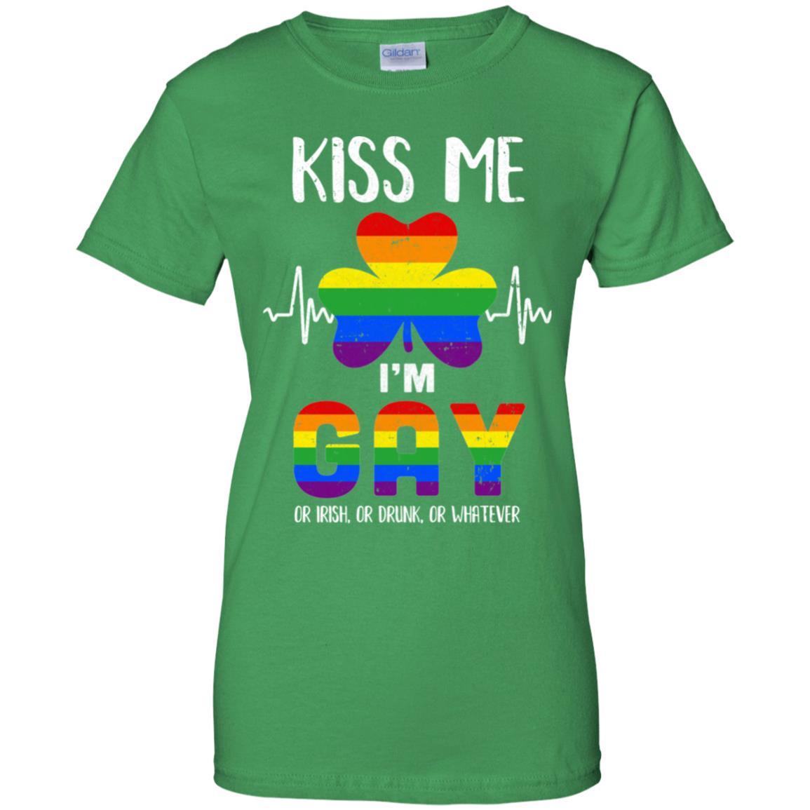 Kiss Me I'm Gay Or Irish Or Drunk St Patrick's Day-T-Shirt & Hoodie-Women's T-Shirt-Irish Green