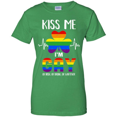 Kiss Me I'm Gay Or Irish Or Drunk St Patrick's Day-T-Shirt & Hoodie-Women's T-Shirt-Irish Green