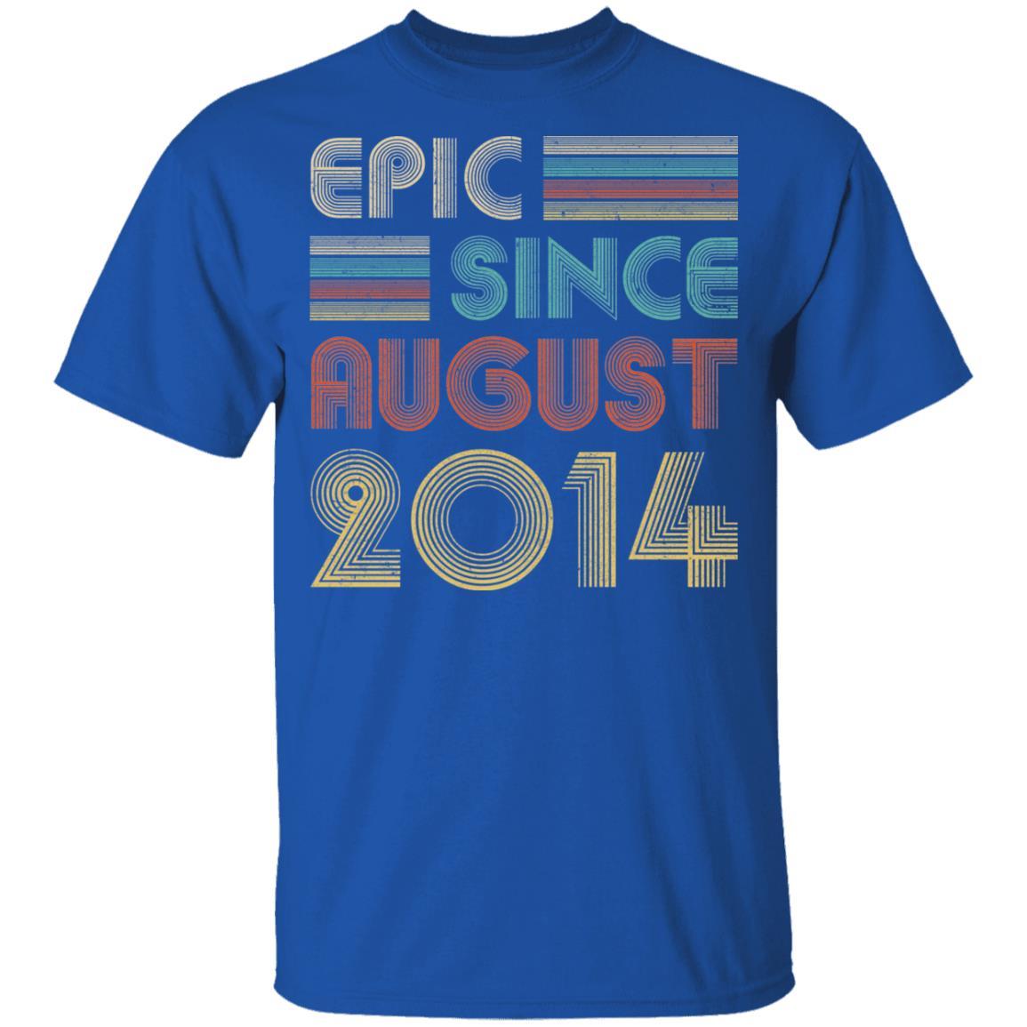 Epic Since August 2014 Vintage 7th Birthday Gifts Youth-Youth Shirt-Youth T-Shirt-Royal