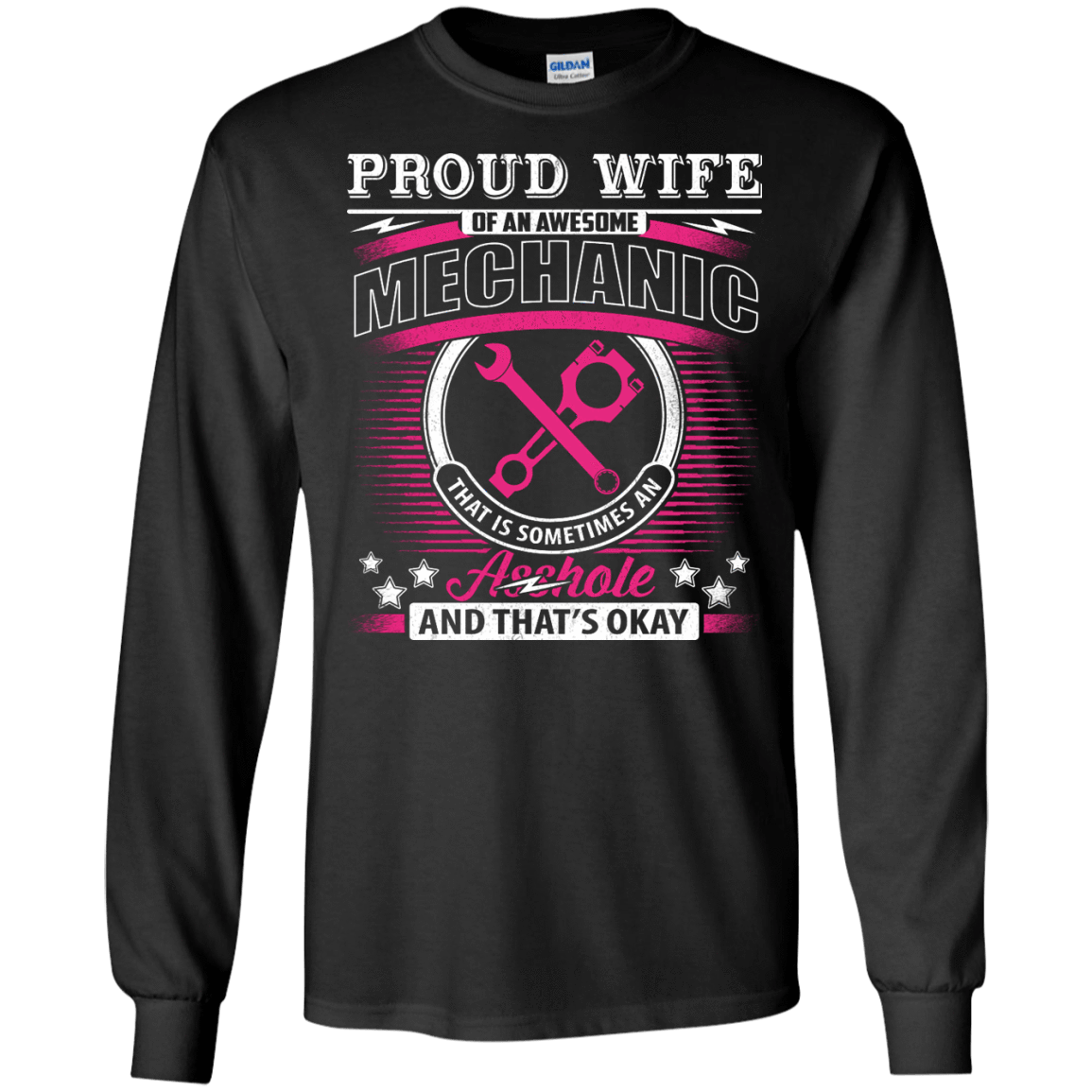Proud Wife Of An Awesome Mechanic-T-Shirt & Hoodie-Long Sleeve T-Shirt-Black