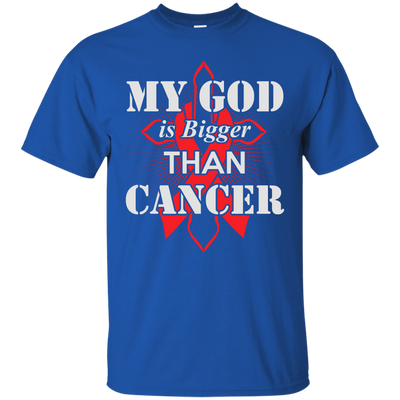 My God Is Bigger Than Cancer Red Awareness Ribbon-T-Shirt & Hoodie-Classic T-Shirt-Royal