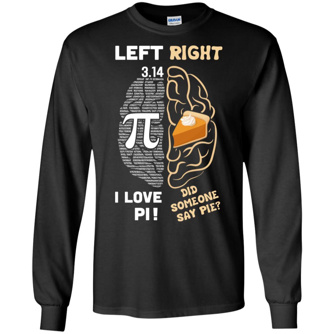 Pi Day Left Vs Right Brain Pie Math Gift-T-Shirt & Hoodie-Long Sleeve T-Shirt-Black