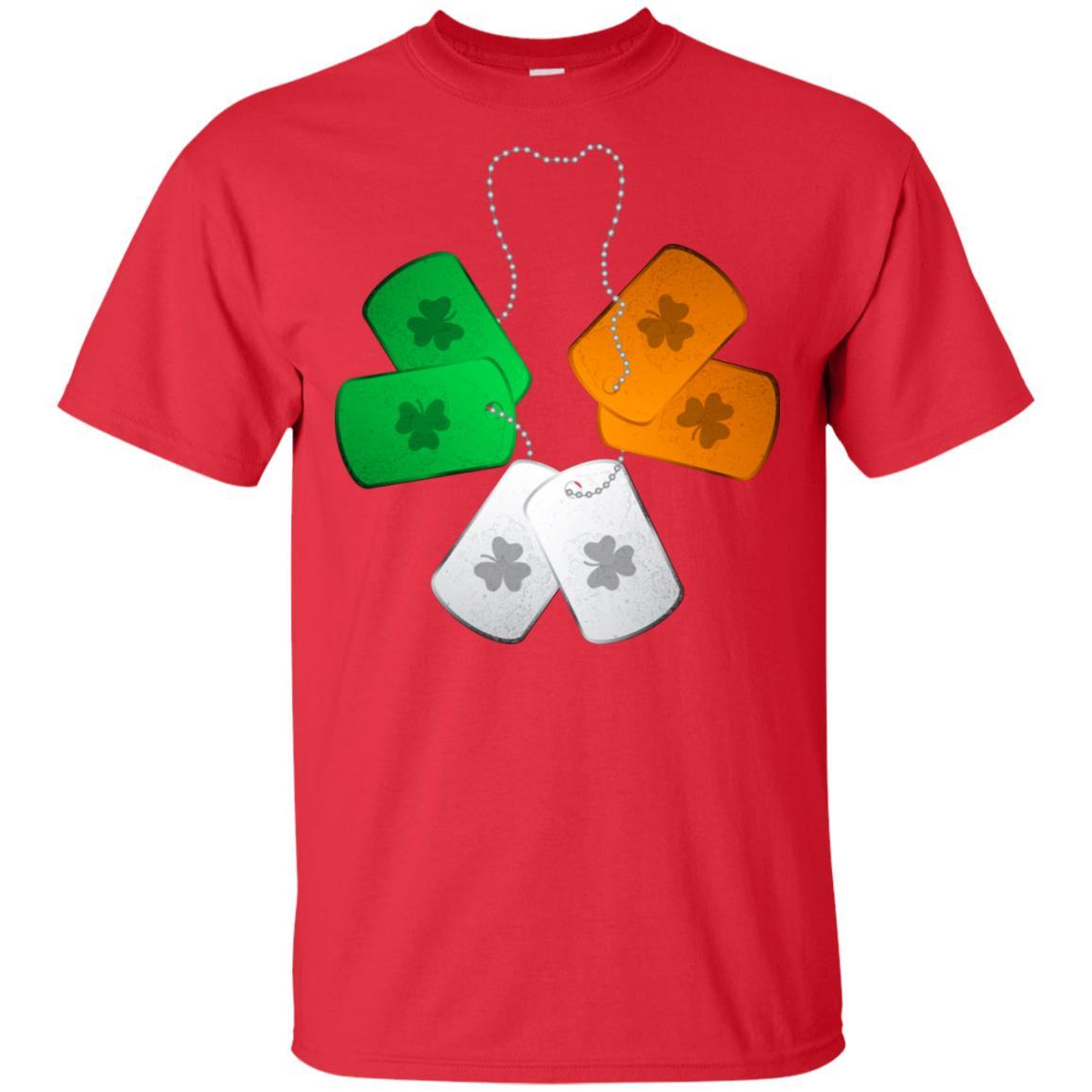 Shamrock Dogtag Soldier Army St Patrick's Day-T-Shirt & Hoodie-Classic T-Shirt-Red