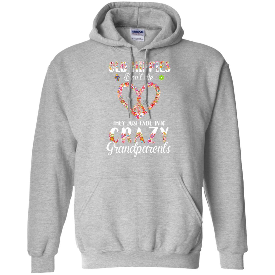 Old Hippies Don't Die They Fade Into Grandparents-T-Shirt & Hoodie-Pullover Hoodie-Sport Grey