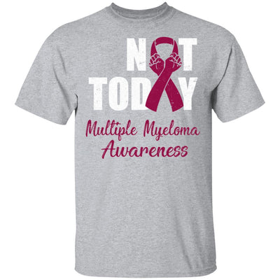 Support Multiple Myeloma Awareness Burgundy Ribbon Not Today-T-Shirt & Hoodie-Classic T-Shirt-Sport Grey
