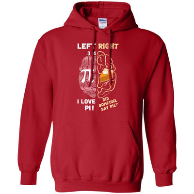 Pi Day Left Vs Right Brain Pie Math Gift-T-Shirt & Hoodie-Pullover Hoodie-Red