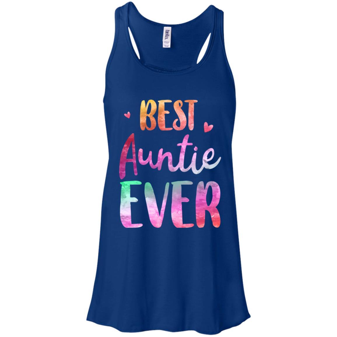 Best Auntie Ever Cute Funny Mothers Day Gift-T-Shirt & Tank Top-Women's Flowy Racerback Tank-True Royal
