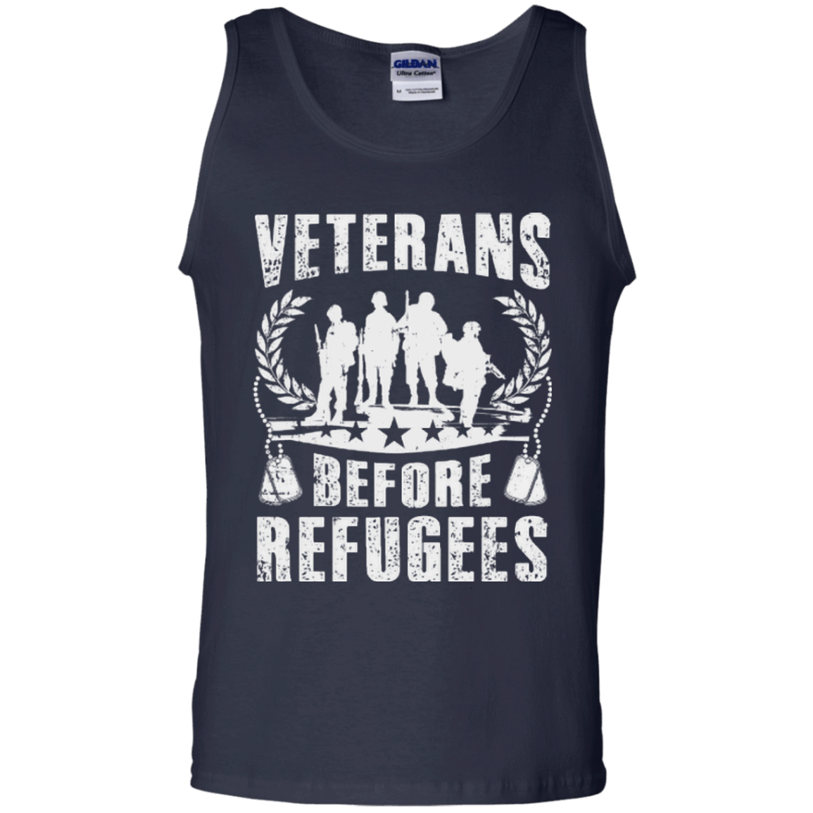 VETERANS BEFORE REFUGEES-T-Shirt & Hoodie-Unisex Tank-Navy