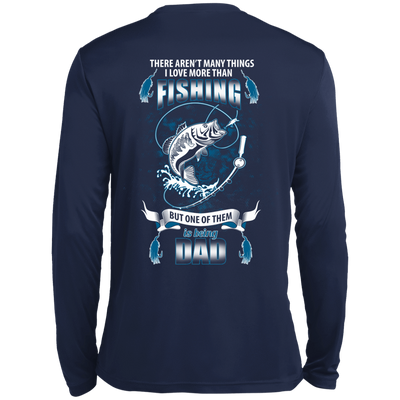 I Love More Than Fishing DAD-T-Shirt & Hoodie-Long Sleeve T-Shirt-Navy