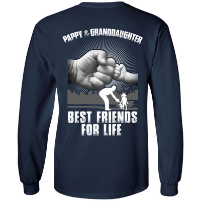 Pappy And Granddaughter Best Friends For Life-T-Shirt & Hoodie-Long Sleeve T-Shirt-Navy