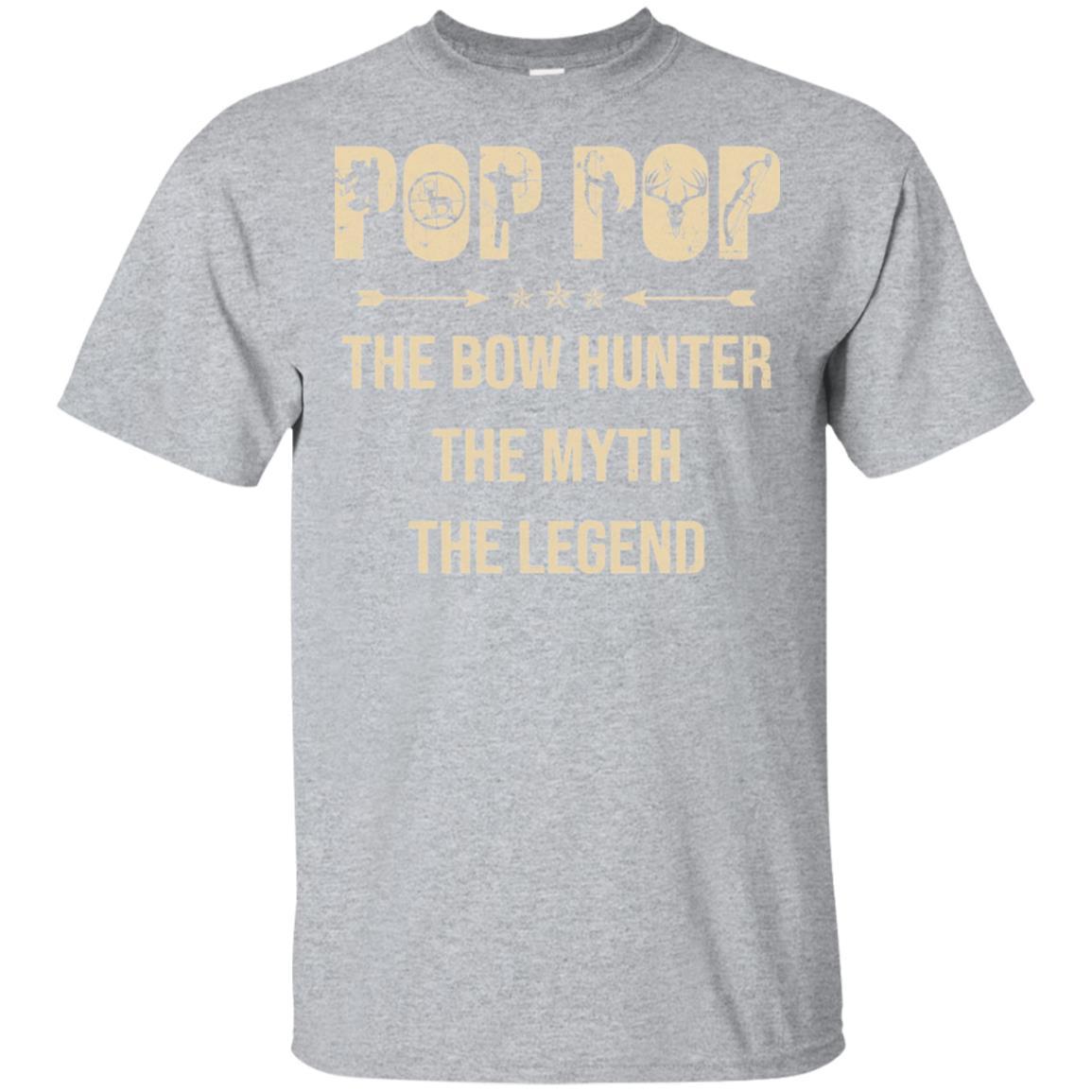 Pop Pop The Bow Hunter The Myth The Legend Funny Hunting-T-Shirt & Hoodie-Classic T-Shirt-Sport Grey