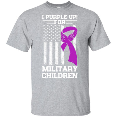 I Purple Up For Military Children Kid Child Gifts Youth-Youth Shirt-Youth T-Shirt-Sport Grey
