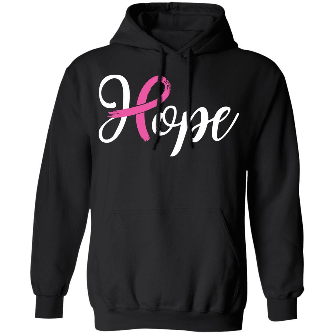 Breast Cancer Awareness Pink Ribbon Hope-T-Shirt & Hoodie-Pullover Hoodie-Black
