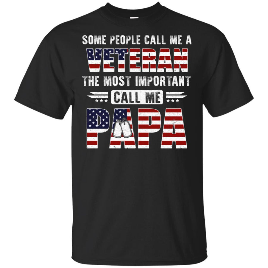 Some People Call Me A Veteran Papa Fathers Day Gifts-T-Shirt & Hoodie-Classic T-Shirt-Black