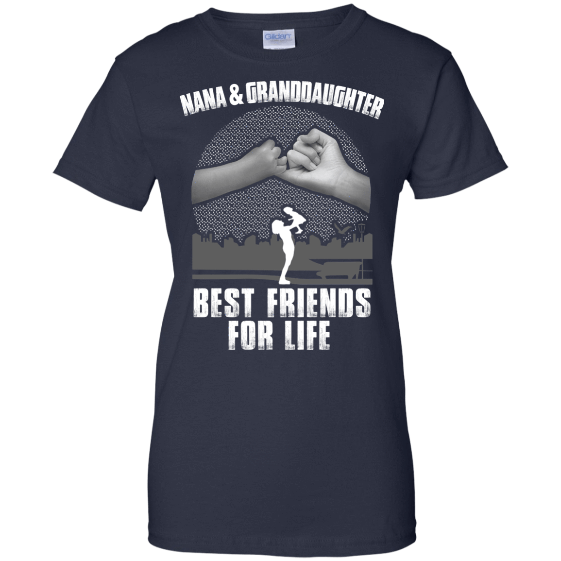 Nana and Granddaughter Best Friends For Life-T-Shirt & Hoodie-Women's T-Shirt-Navy