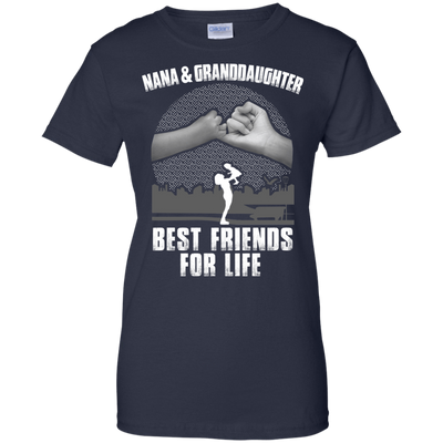 Nana and Granddaughter Best Friends For Life-T-Shirt & Hoodie-Women's T-Shirt-Navy