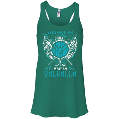 Shieldmaiden Victory Or Valhalla-T-Shirt & Hoodie-Women's Flowy Racerback Tank-Kelly