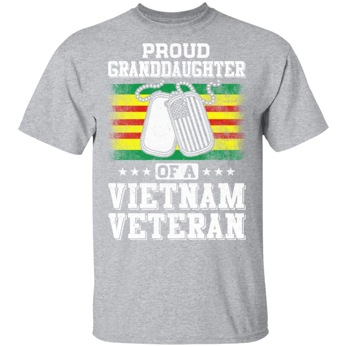 Proud Granddaughter Of A Veteran Papa Grandpa Grandma-T-Shirt & Hoodie-Classic T-Shirt-Sport Grey