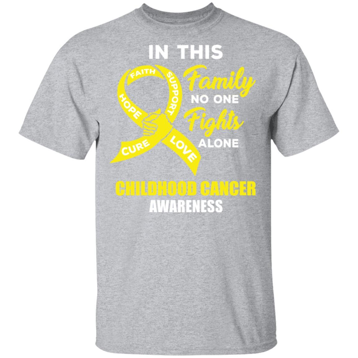 In This School No One Fights Childhood Cancer Alone-T-Shirt & Hoodie-Classic T-Shirt-Sport Grey