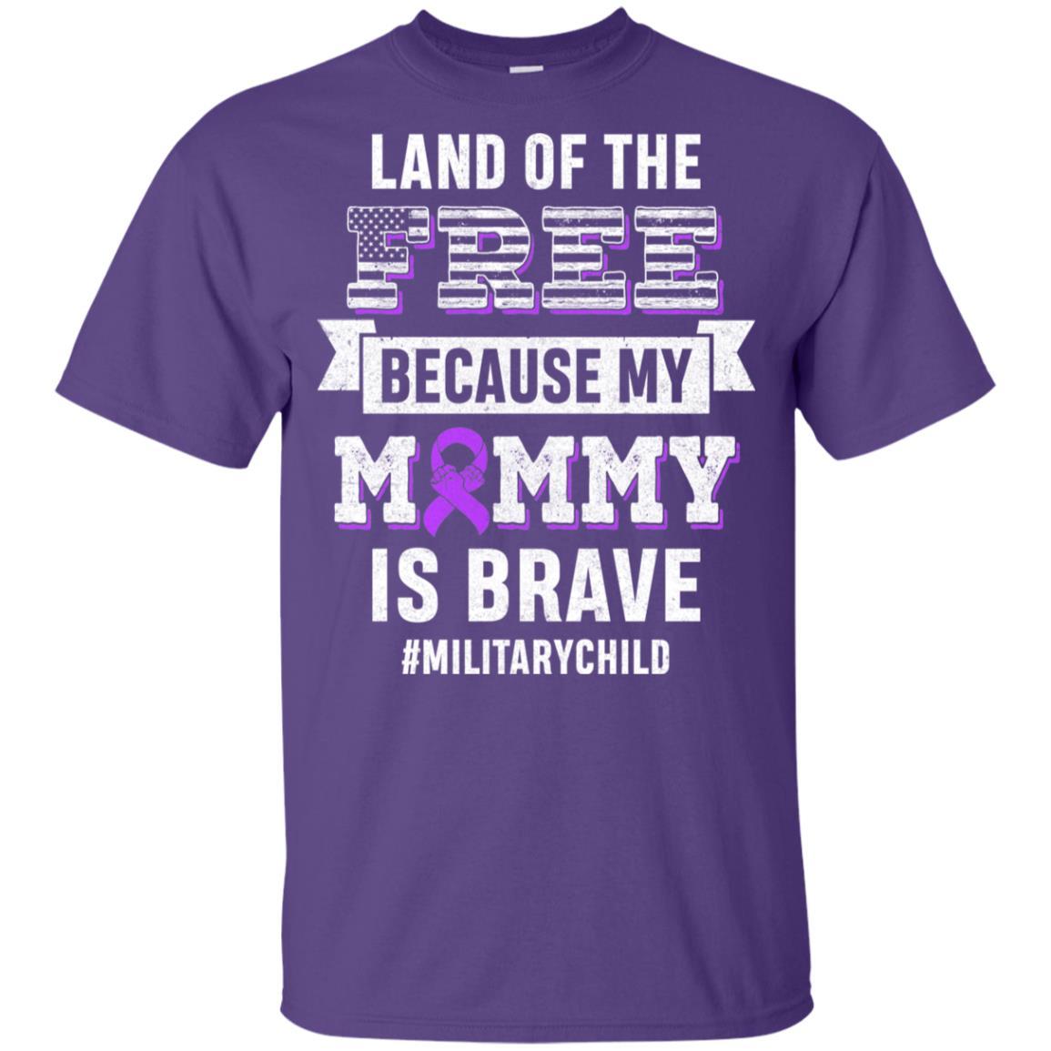 Military Child Month Purple Up Free Brave Mom Pride Youth-Youth Shirt-Youth T-Shirt-Purple