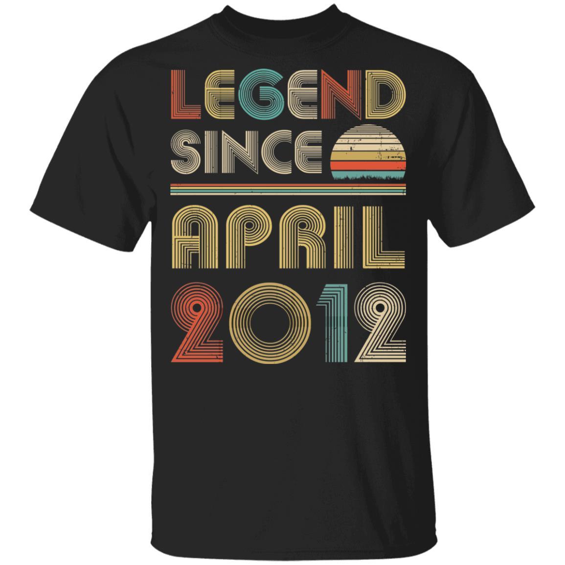 Legend Since April 2012 Vintage 9th Birthday Gifts Youth-Youth Shirt-Youth T-Shirt-Black