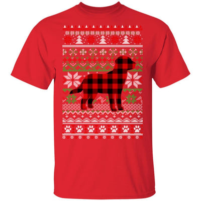 Labrador Red Plaid Ugly Christmas Sweater Gifts-T-Shirt & Sweatshirt-Classic T-Shirt-Red