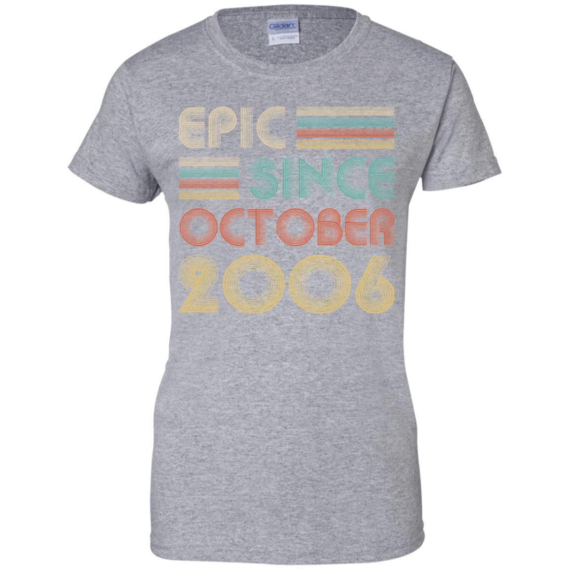 Epic Since October 2006 15th Birthday Gift 15 Yrs Old-T-Shirt & Hoodie-Women's T-Shirt-Sport Grey
