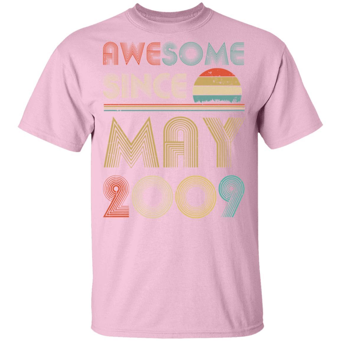 Awesome Since May 2009 Vintage 12th Birthday Gifts Youth-Youth Shirt-Youth T-Shirt-Light Pink