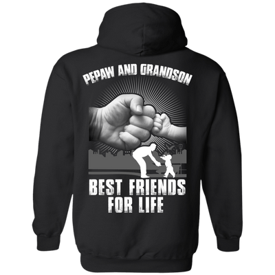 Pepaw And Grandson Best Friends For Life-T-Shirt & Hoodie-Pullover Hoodie-Black