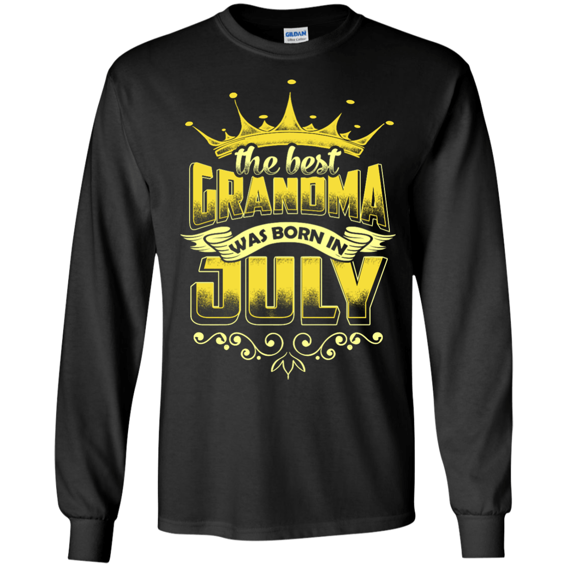The Best Grandma Was Born In July-T-Shirt & Hoodie-Long Sleeve T-Shirt-Black