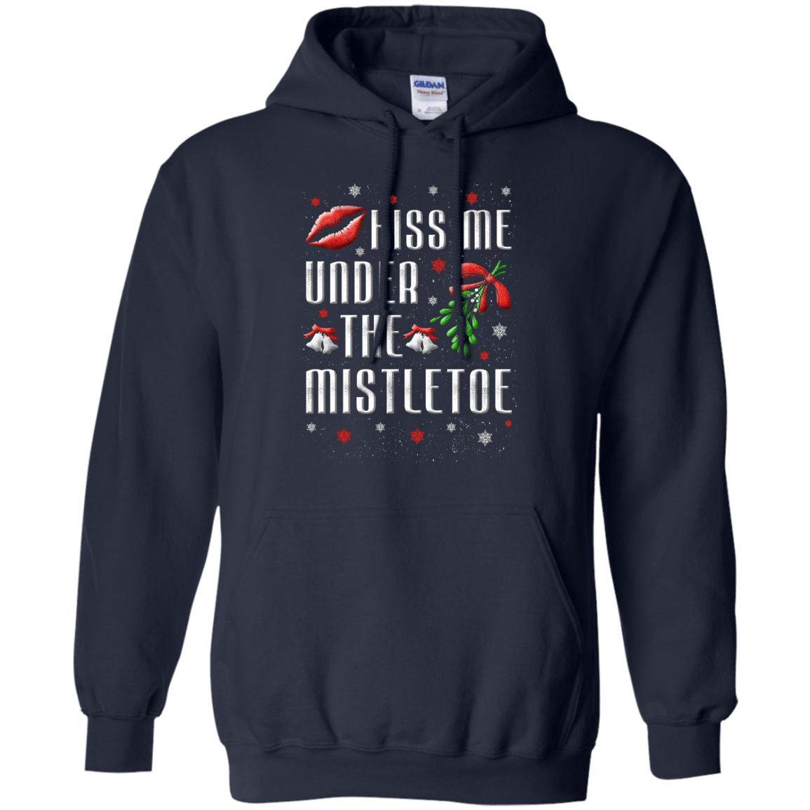 Kiss Me Under The Mistletoe-T-Shirt & Hoodie-Pullover Hoodie-Navy