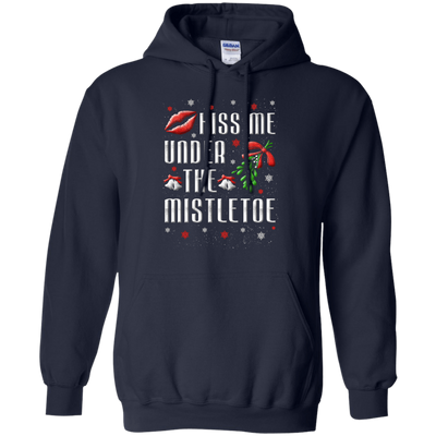 Kiss Me Under The Mistletoe-T-Shirt & Hoodie-Pullover Hoodie-Navy