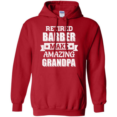 Funny Retired Barber Make Amazing Grandpa Gifts-T-Shirt & Hoodie-Pullover Hoodie-Red