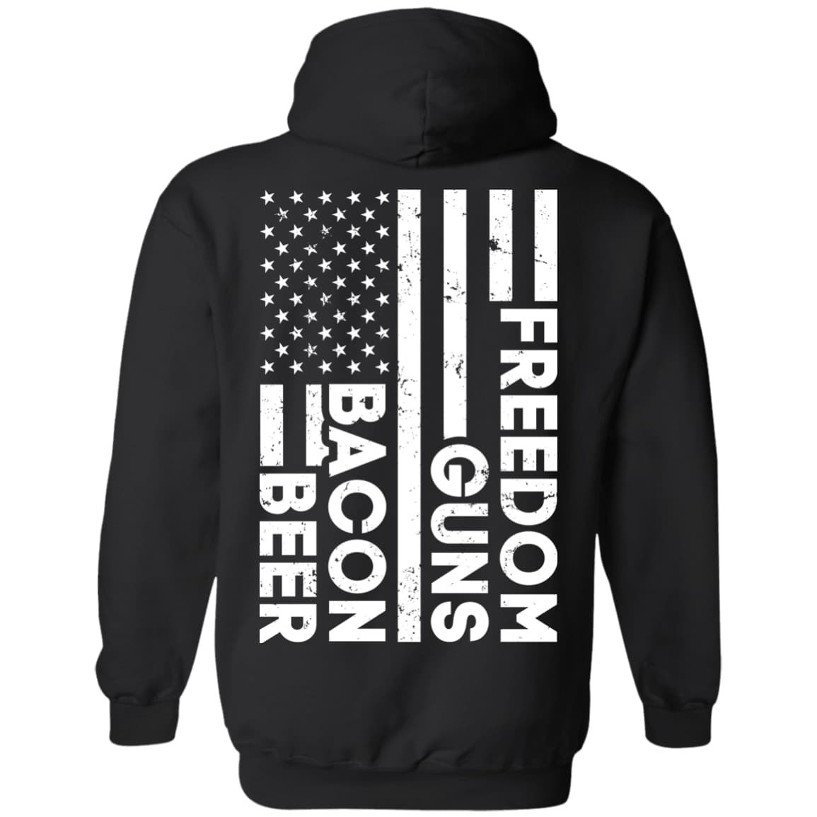 Beer Bacon Guns Freedom-T-Shirt & Hoodie-Pullover Hoodie-Black