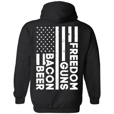Beer Bacon Guns Freedom-T-Shirt & Hoodie-Pullover Hoodie-Black