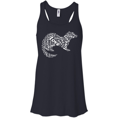 I Love Ferret-T-Shirt & Hoodie-Women's Flowy Racerback Tank-Midnight