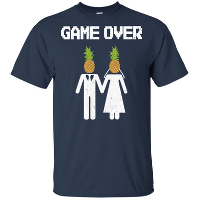 Pineapple Game Over Funny Wedding Bachelor Party-T-Shirt & Hoodie-Classic T-Shirt-Navy