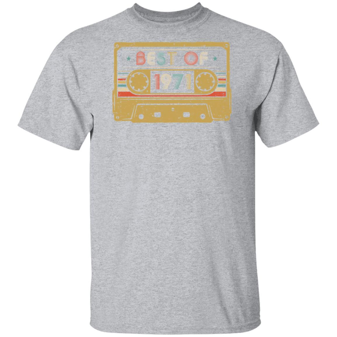 Vintage Cassette Best Of 1971 50th Cassette Birthday Gifts-T-Shirt & Hoodie-Classic T-Shirt-Sport Grey