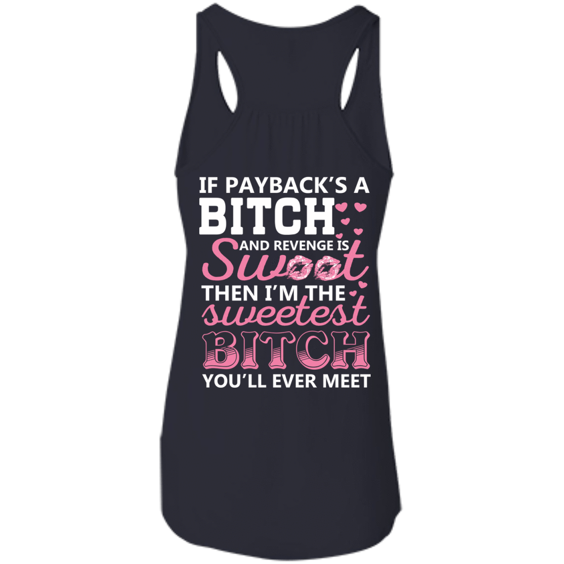 Sweetest B!tch You'll Ever Meet-T-Shirt & Hoodie-Women's Flowy Racerback Tank-Midnight