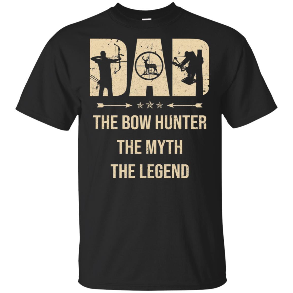 Dad The Bow Hunter The Myth The Legend Funny Hunting-T-Shirt & Hoodie-Classic T-Shirt-Black