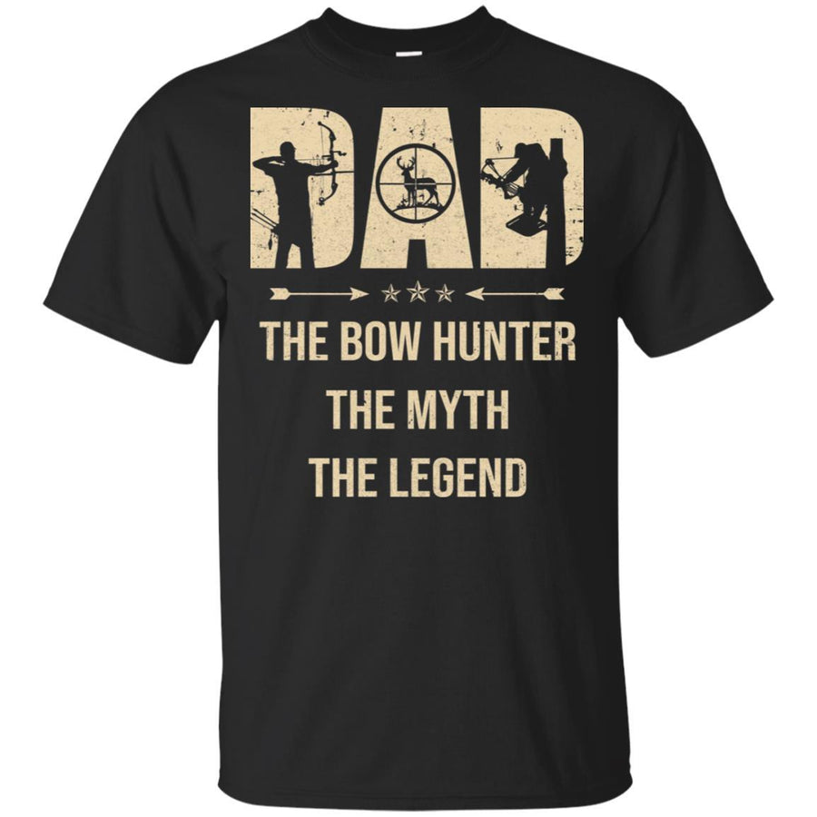 Dad The Bow Hunter The Myth The Legend Funny Hunting-T-Shirt & Hoodie-Classic T-Shirt-Black