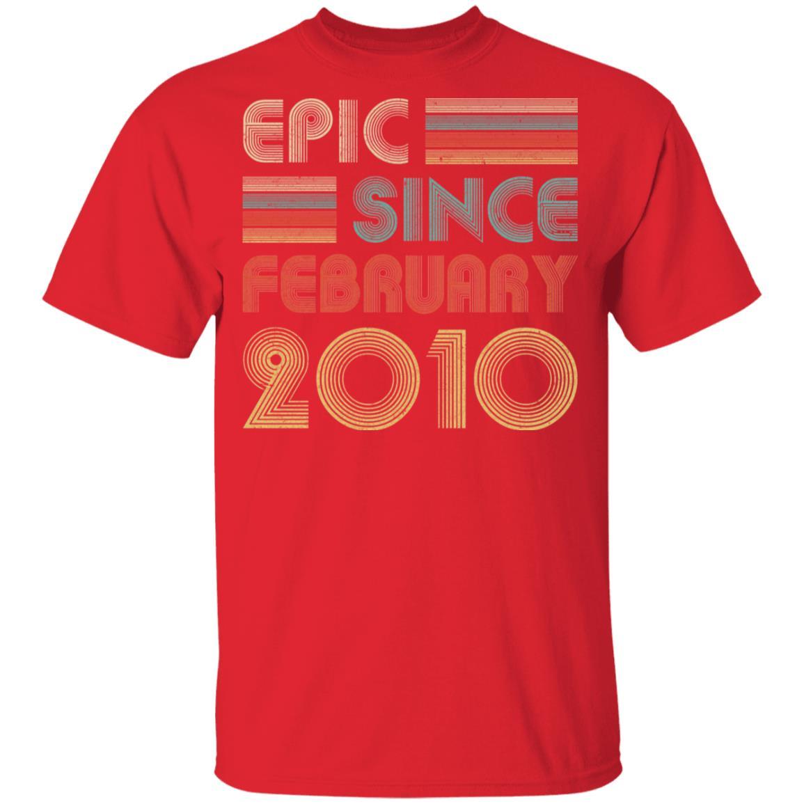 Epic Since February 2010 Vintage 11th Birthday Gifts Youth-Youth Shirt-Youth T-Shirt-Red